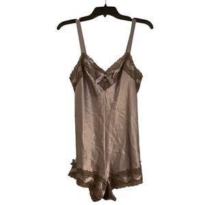 Victoria’s Secret - Brown silk sleep romper